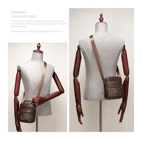 Genuine Leather Bag T500 Retro Crossbody Casual Shoulder Satchel