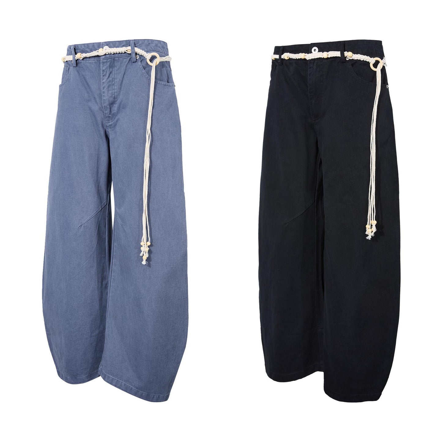Vintage Washed Blue Baggy Loose Casual Pants