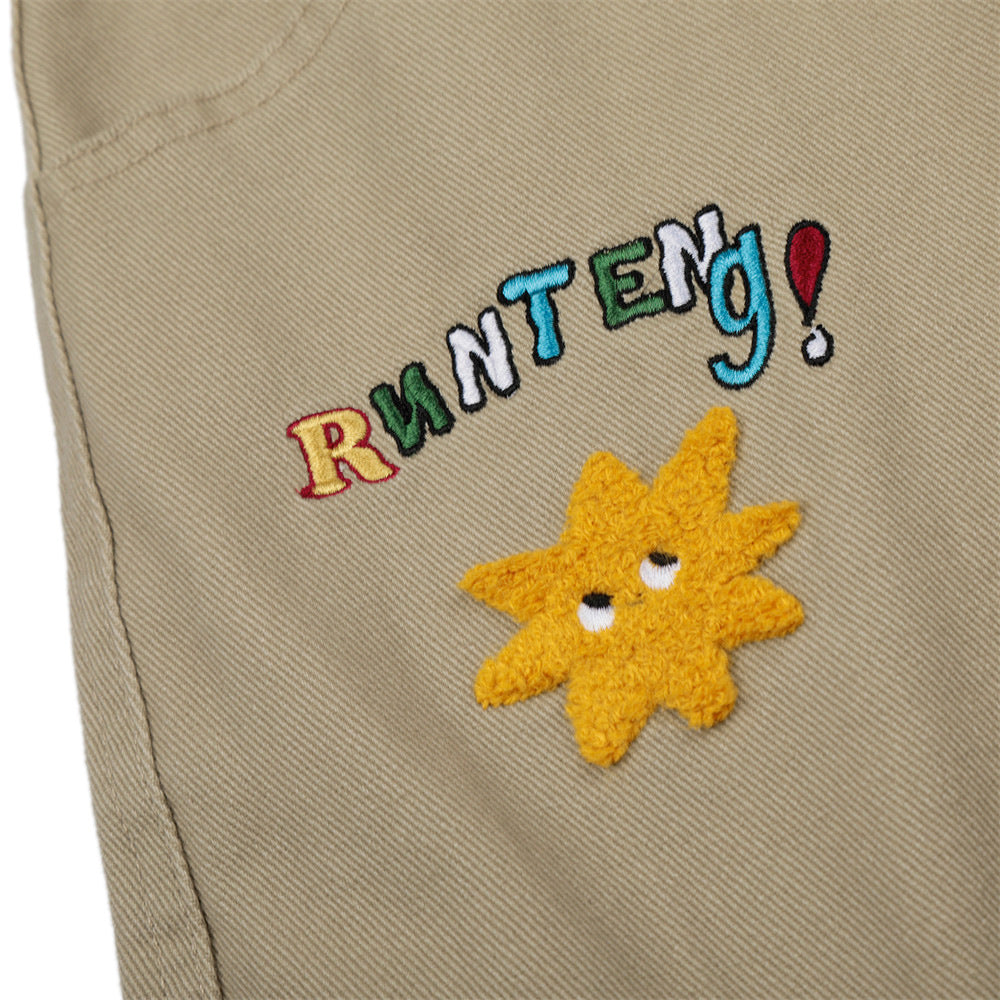 Fun Cartoon embroidery workwear seven quarter shorts