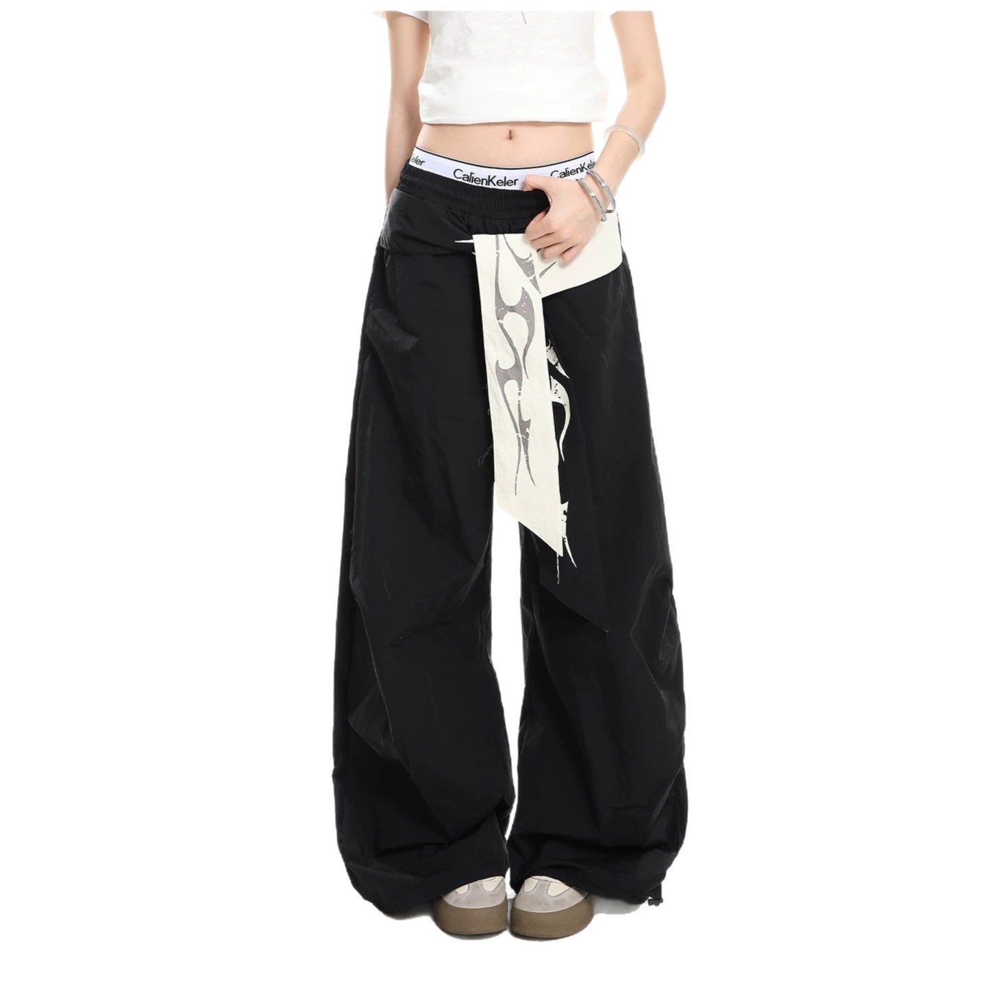 Street Letter Flame Ribbon Casual Sweatpants Loose Versatile Pants
