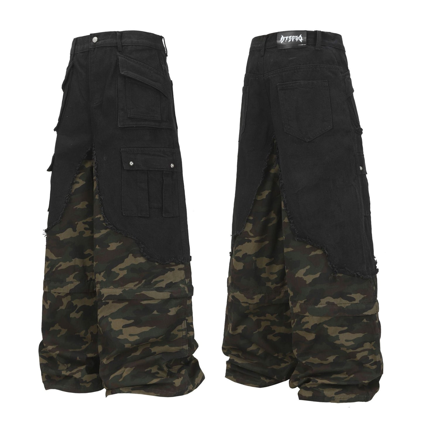 High end two jeans baggy wide leg pants