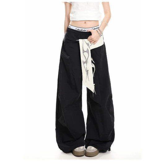 Street Letter Flame Ribbon Casual Sweatpants Loose Versatile Pants