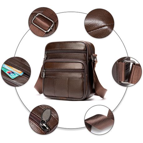 Genuine Leather Bag T500 Retro Crossbody Casual Shoulder Satchel